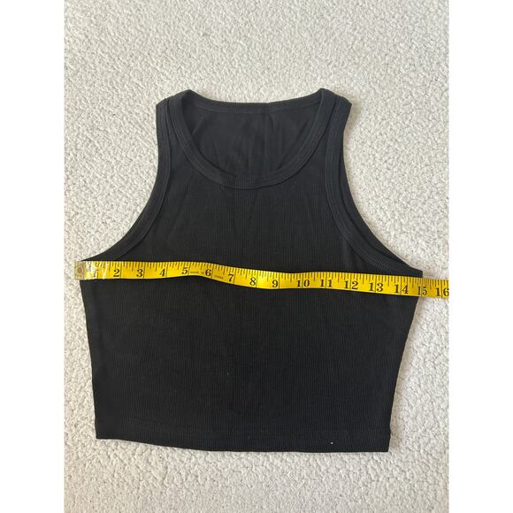 Crop Ribbed Tank Top Women's Black Size Small - NWOT - Picture 3 of 5